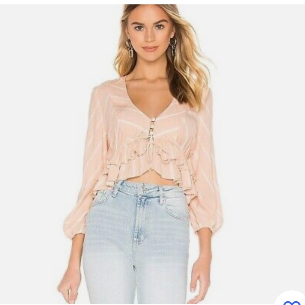 Free People Samifran Peach Blouse